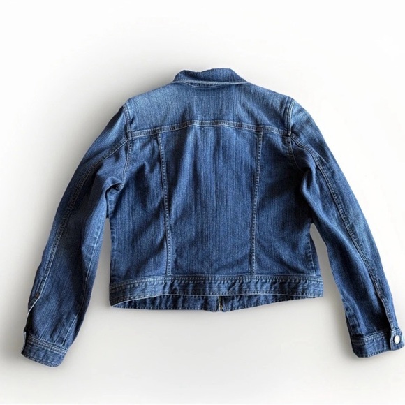 VTG Lauren Ralph Lauren Women's Petite P/L Blue Jacket Zip Button Pockets Short - Picture 5 of 8